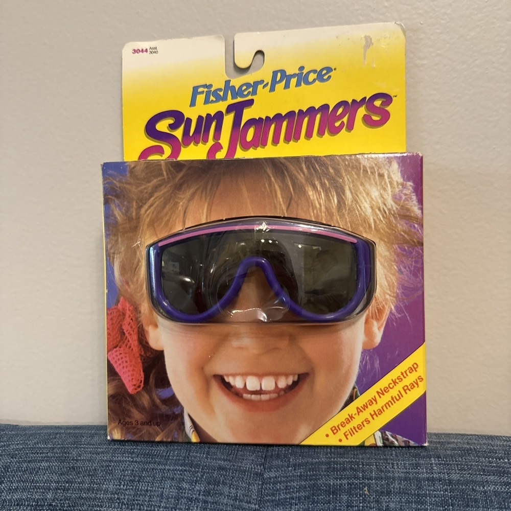 1986 Fisher-Price Sun Jammers Sunglasses Purple/Pink NIP • Vintage 80s • NOS